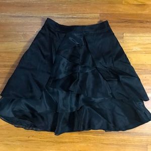 Temperley London Flowy Layered Silk Black Skirt